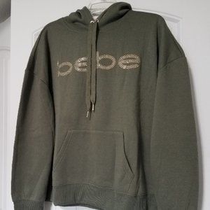 Bebe Rhinestud Hoodie, 2X, Vintage Olive, NWT